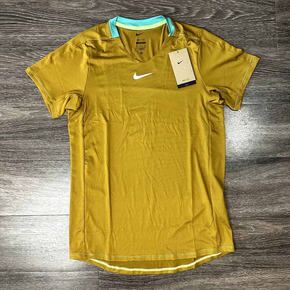 Nike Court Dri-Fit Advantage Tennis Shirt Men's Small DR6548-716 Slim Fit